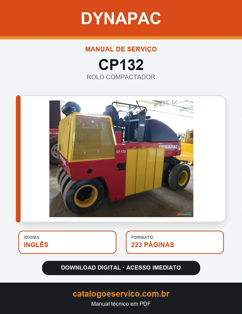 MANUAL DE SERVIÇO DYNAPAC - CP132 - ROLO VIBRATÓRIO