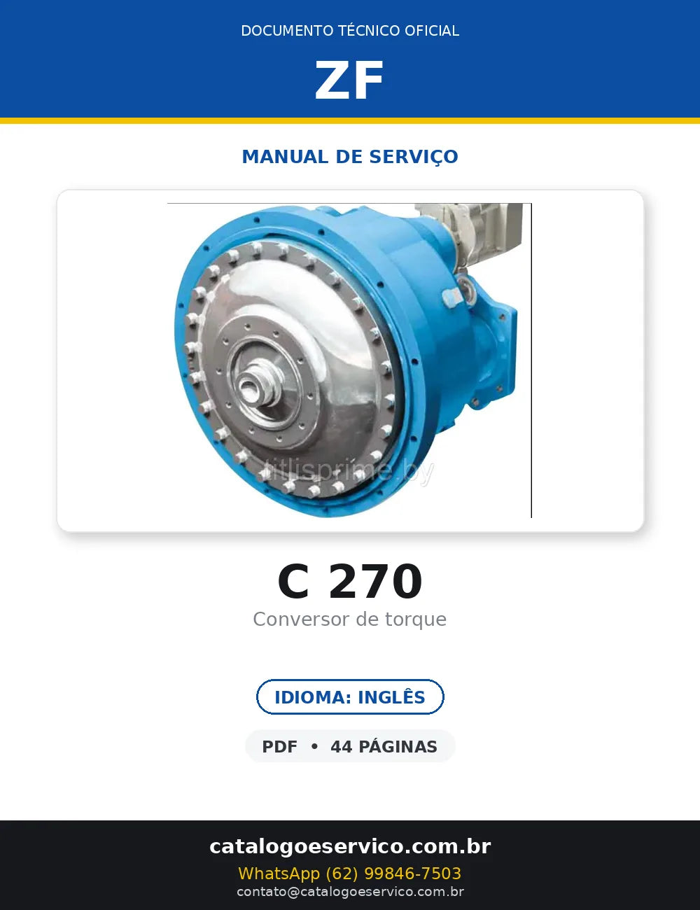 MANUAL DE SERVIÇO E MANUTENÇÃO CONVERSOR DE TORQUE - C 270 — capa