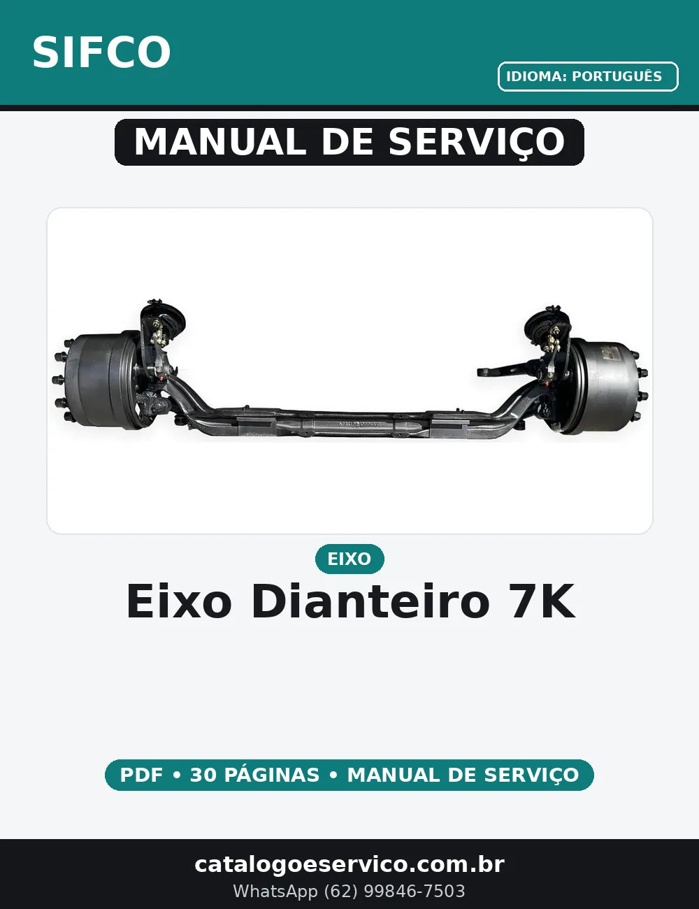 MANUAL DE SERVIÇO EIXO DIANTEIRO - SIFCO 7K — capa do manual de serviço
