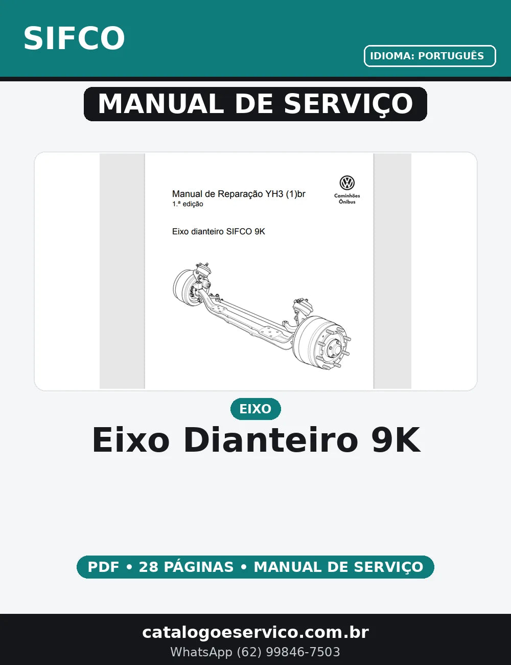 MANUAL DE SERVIÇO EIXO DIANTEIRO - SIFCO 9K — capa do manual de serviço