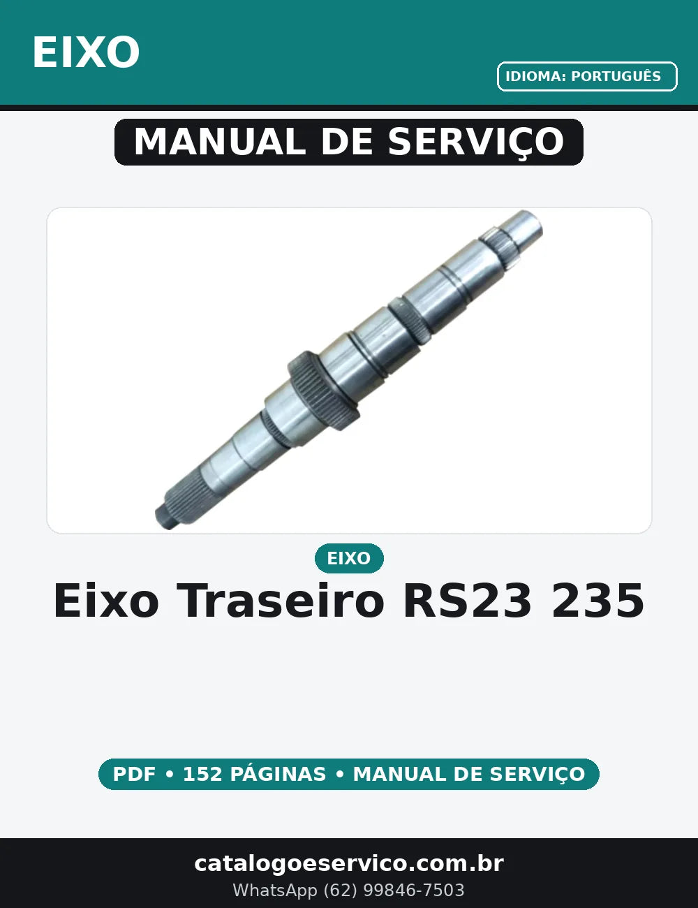 MANUAL DE SERVIÇO EIXO TRASEIRO RS23-235 — capa do manual de serviço