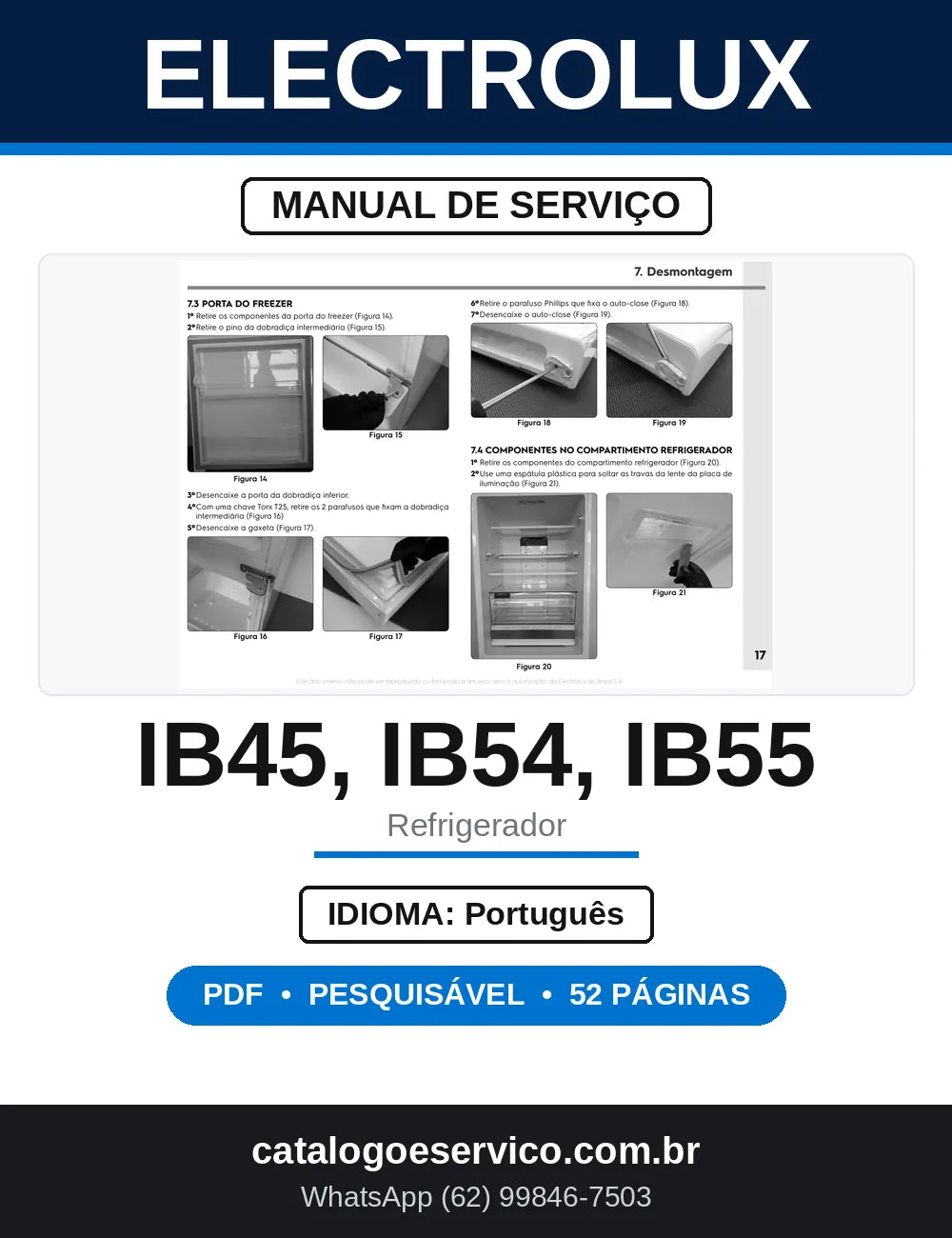 Manual de Serviço Electrolux IB45, IB54 e IB55 — capa