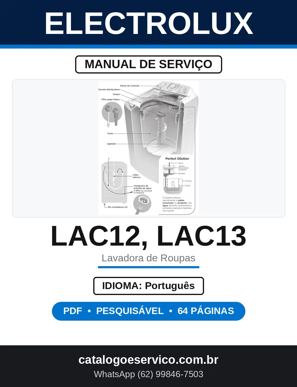 Manual de Serviço Electrolux LAC12 e LAC13 — capa