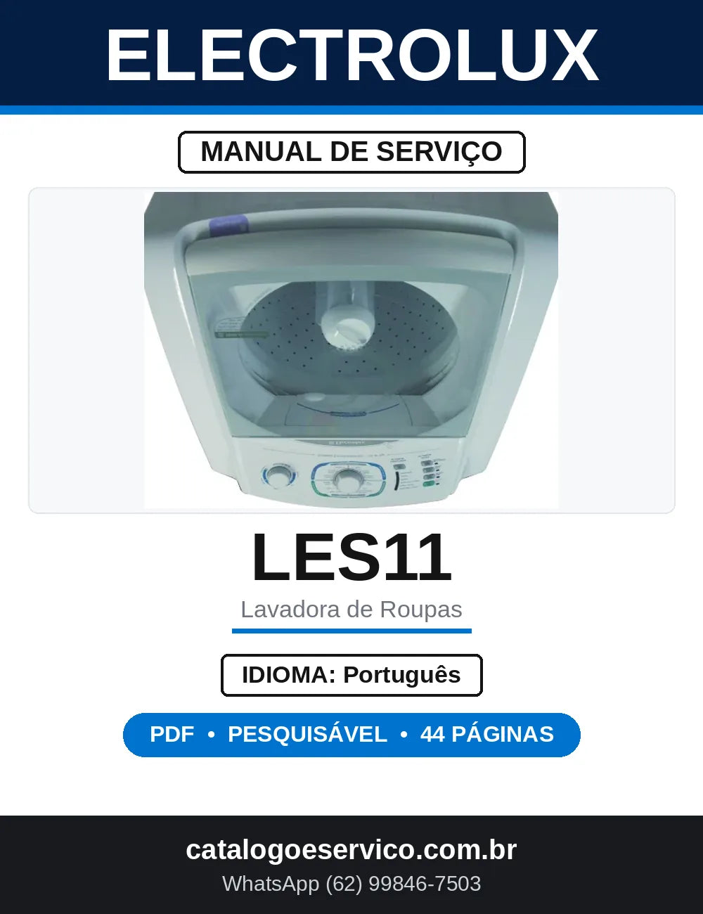 Manual de Serviço Electrolux LES11 Lavadora 11 kg — capa