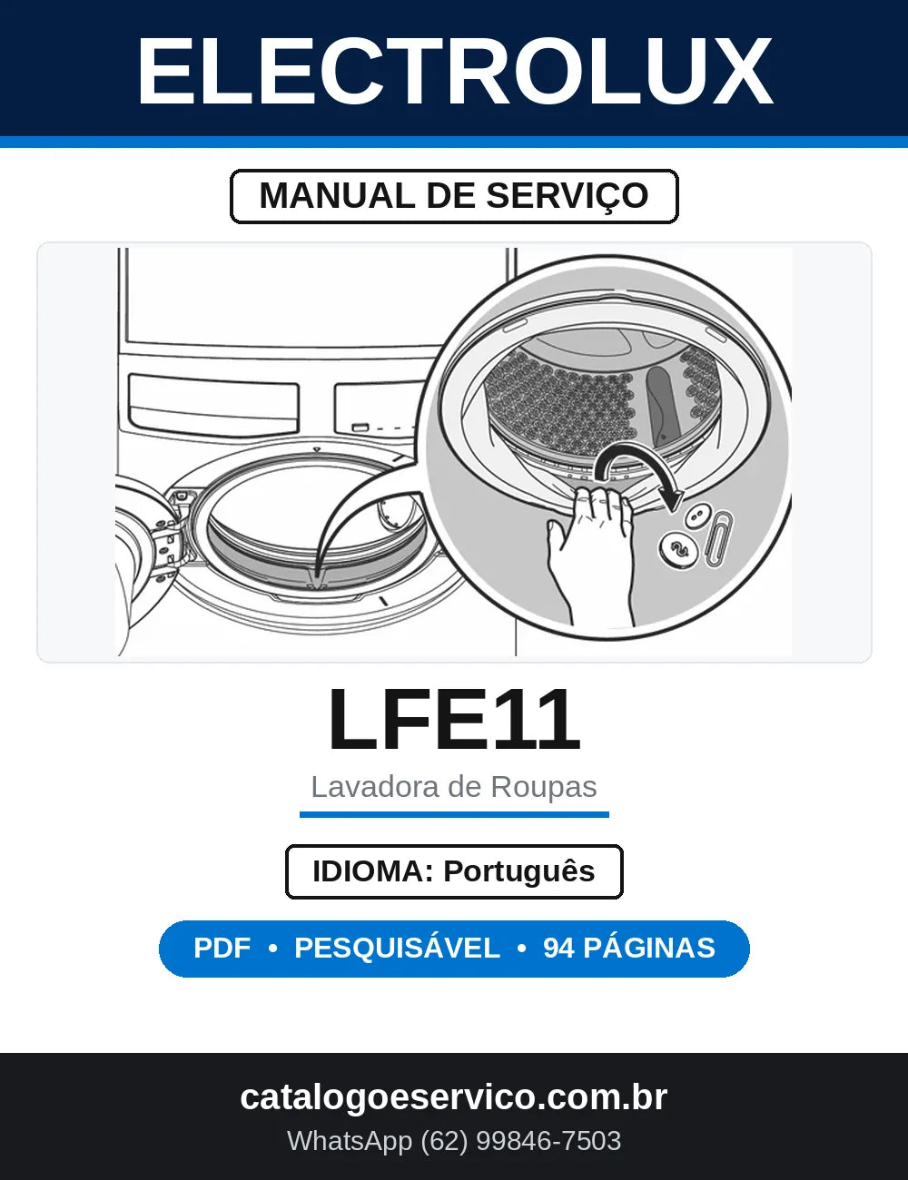 Manual de Serviço Electrolux LFE11 Carga Frontal — capa