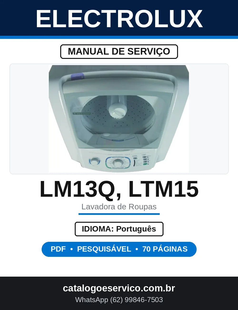 Manual de Serviço Electrolux LM13Q e LTM15 — capa