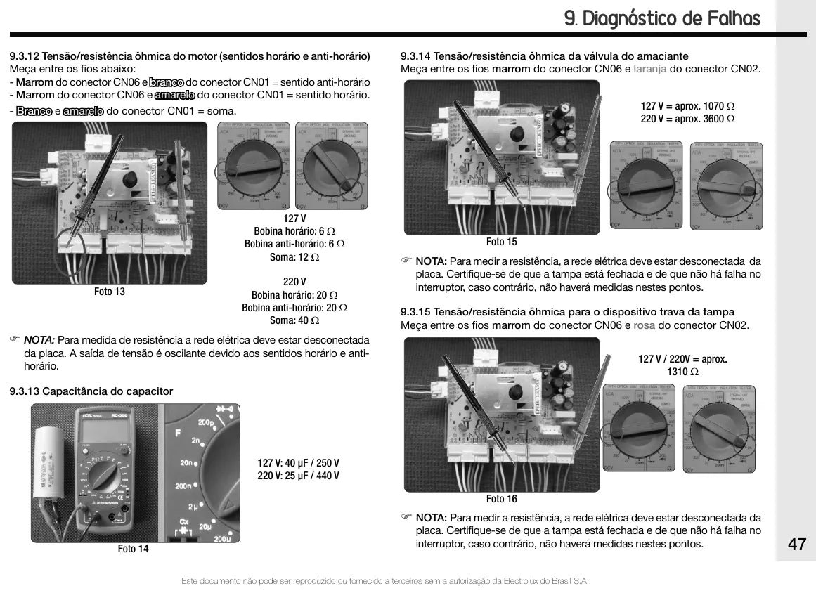 Manual de Serviço Electrolux LPE16 16 kg — página interna 3