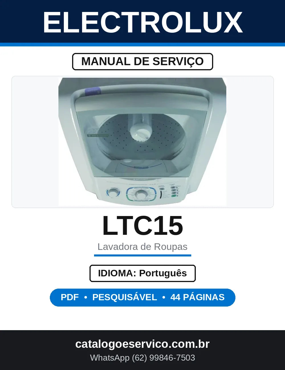 Manual de Serviço Electrolux LTC15 Lavadora 15 kg — capa