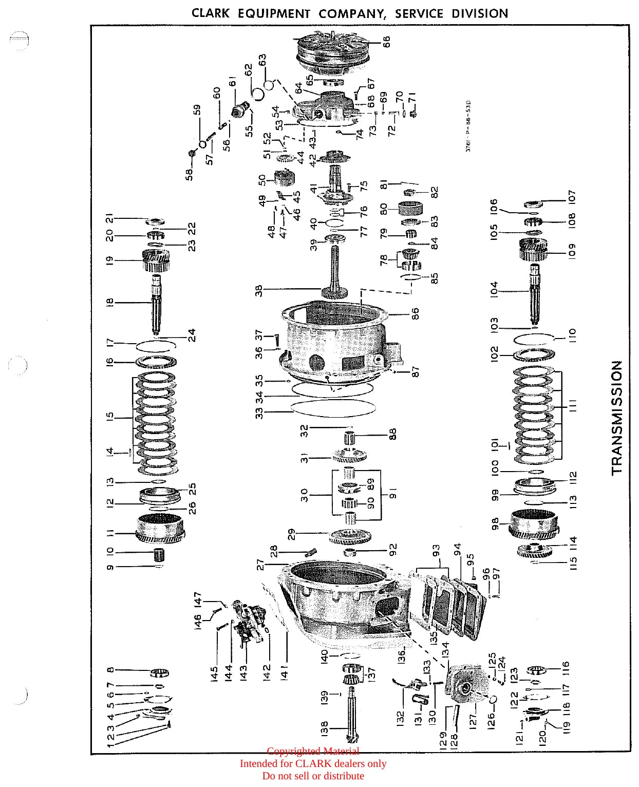 Vista explodida de conjunto do Manual de Manutenção Clark Clarklift CY 40
