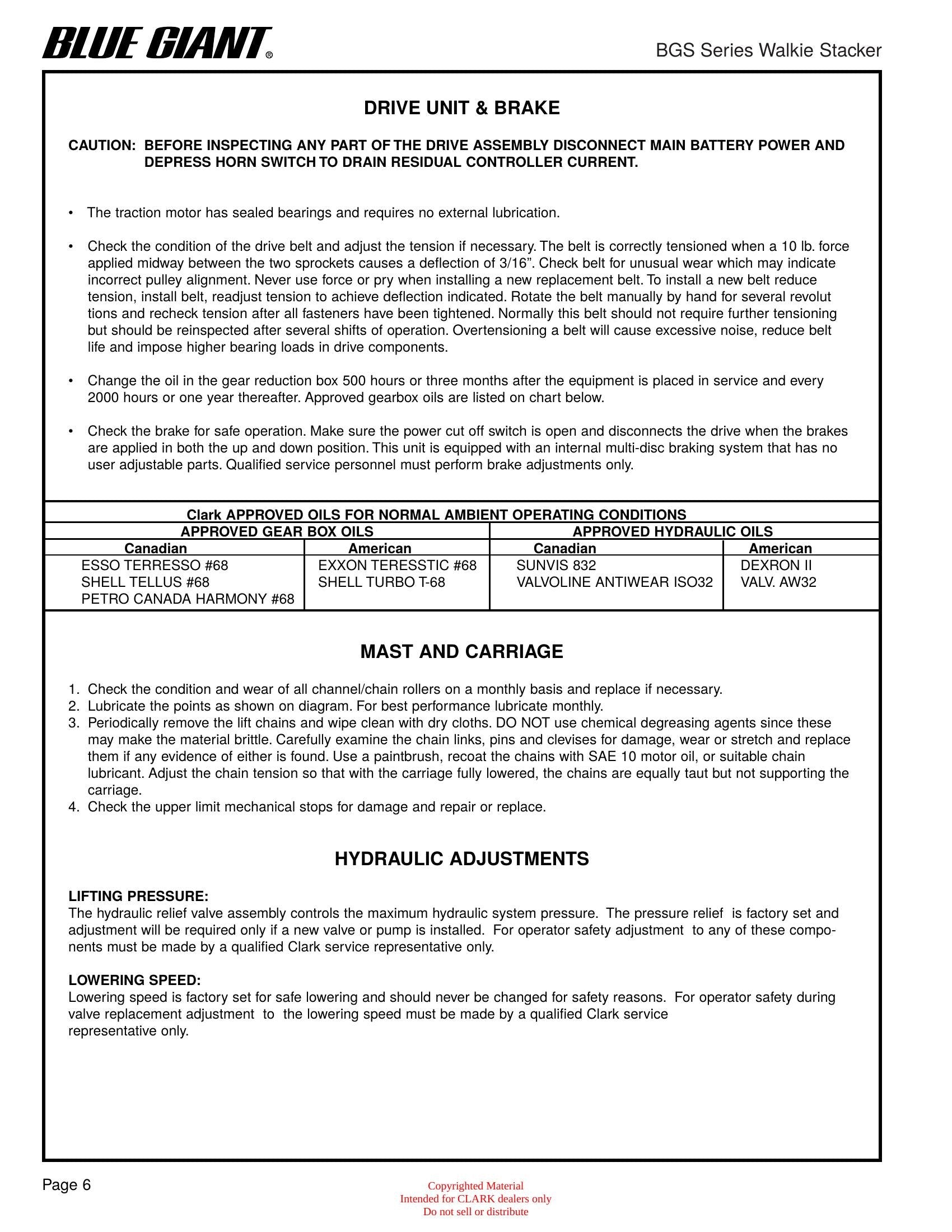 Manual de Serviço Empilhadeira Elétrica Stacker Clark CSM 7/10/15 - página interna