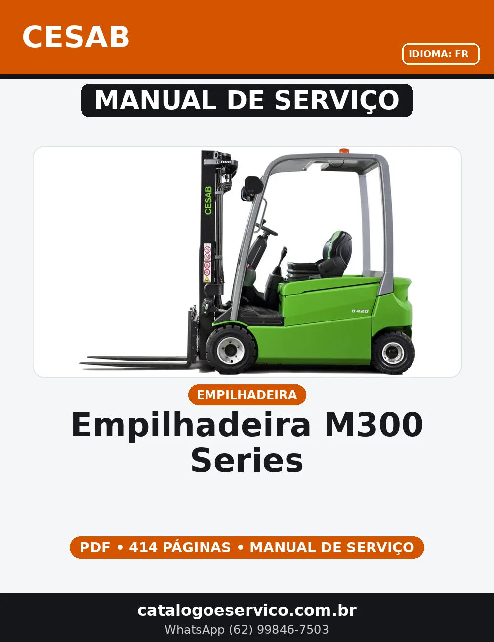 MANUAL DE SERVIÇO EMPILHADEIRA - M300 SERIES CESAB — capa do manual de serviço