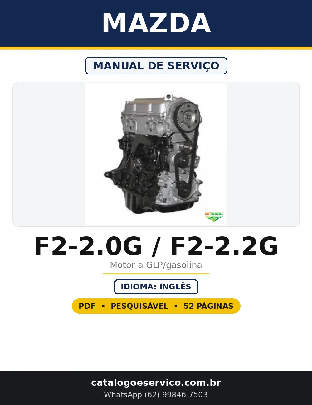 Capa do Manual de Serviço Mazda F2-2.0G / F2-2.2G em PDF com 52 páginas