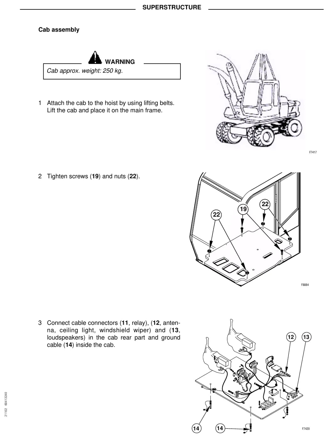 Página do Manual de Serviço Fiat-Kobelco EX125W com diagrama técnico