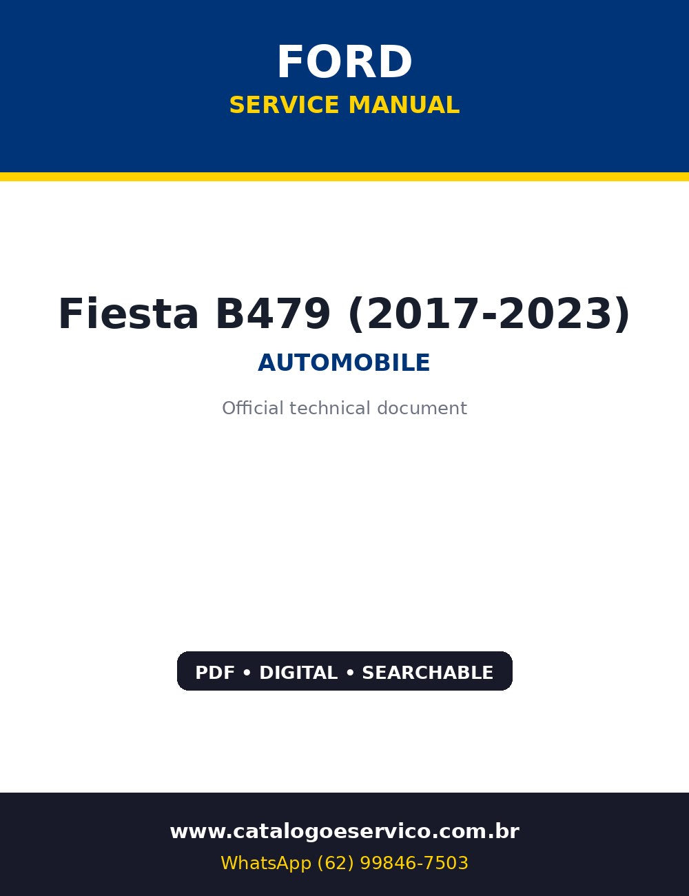 Manual de Servico Ford Fiesta B479 (2017-2023) — Manual de servico da Ford