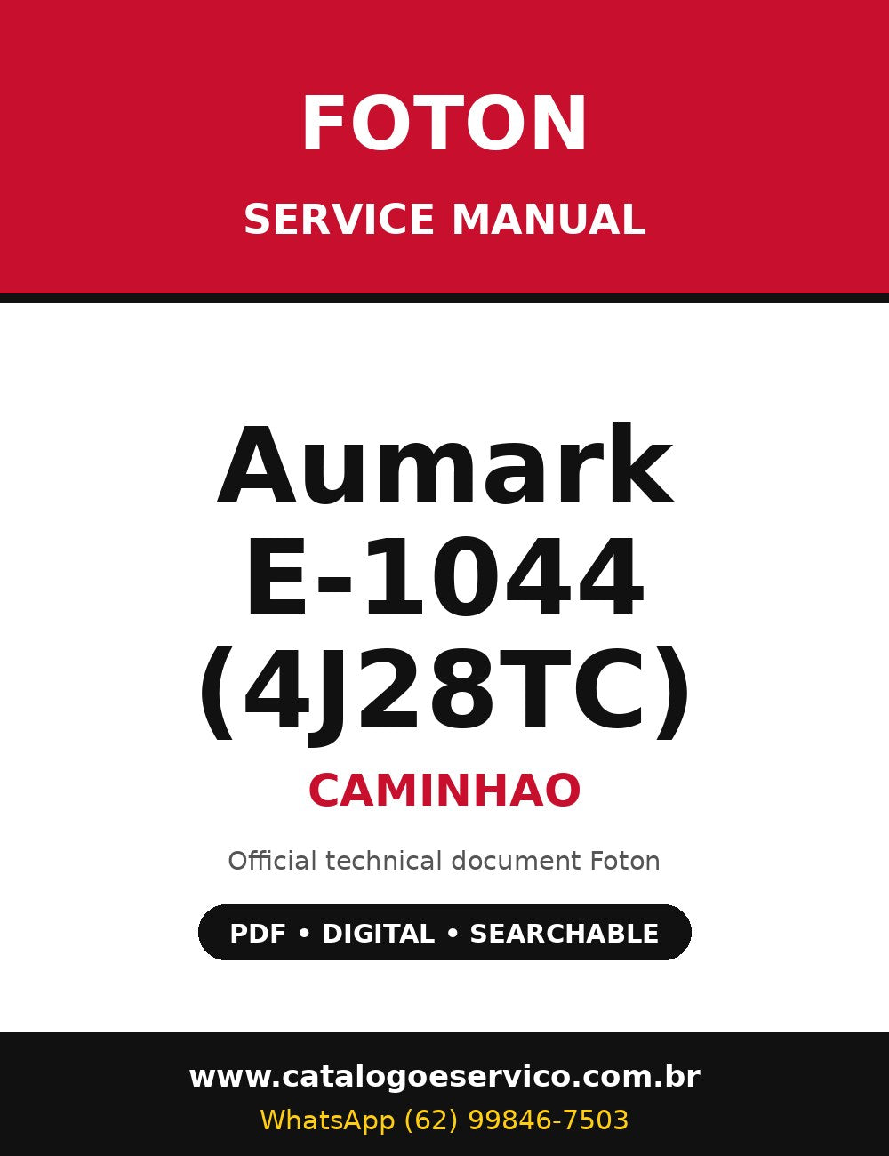 Manual de Serviço Foton Aumark E-1044 (4J28TC) - Caminhao (Inglês)