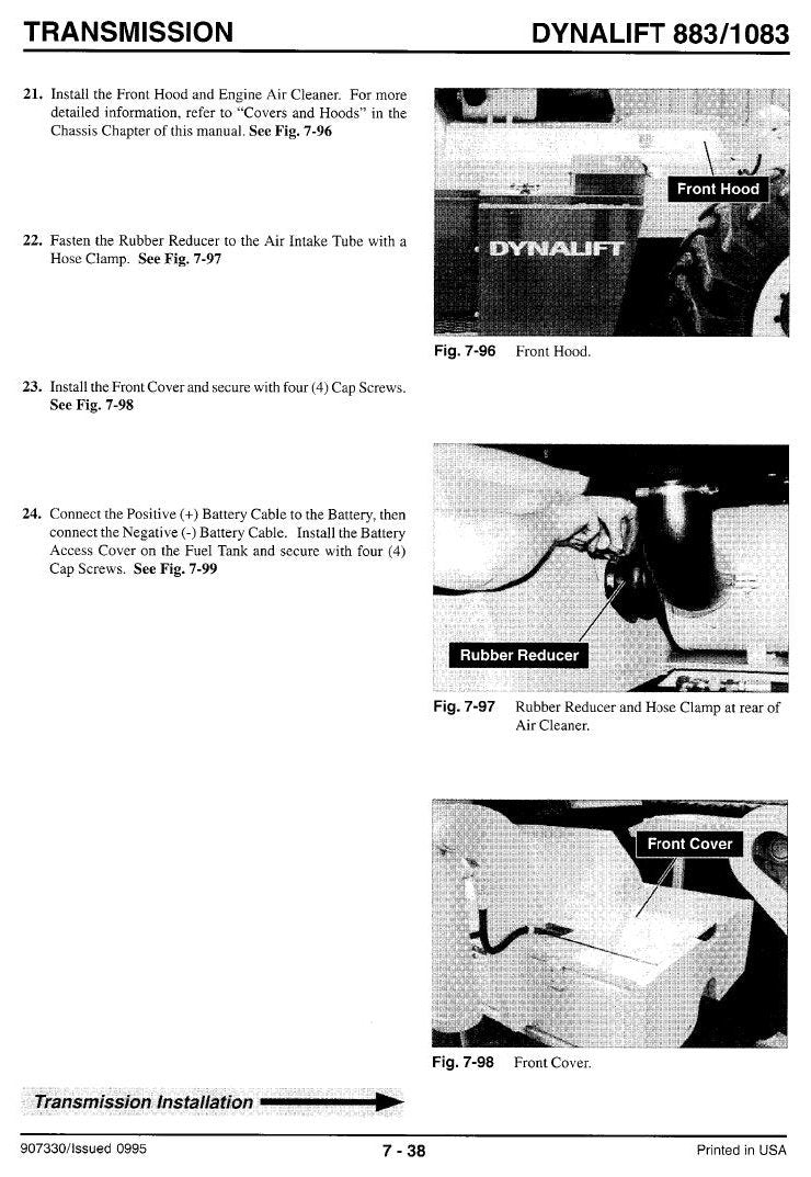 Manual de Serviço GEHL 883 1083 Manipulador Telescópico — dynalift por inteiro: lança telescópica, transmissão e eixos com índice A–Z — página interna 2