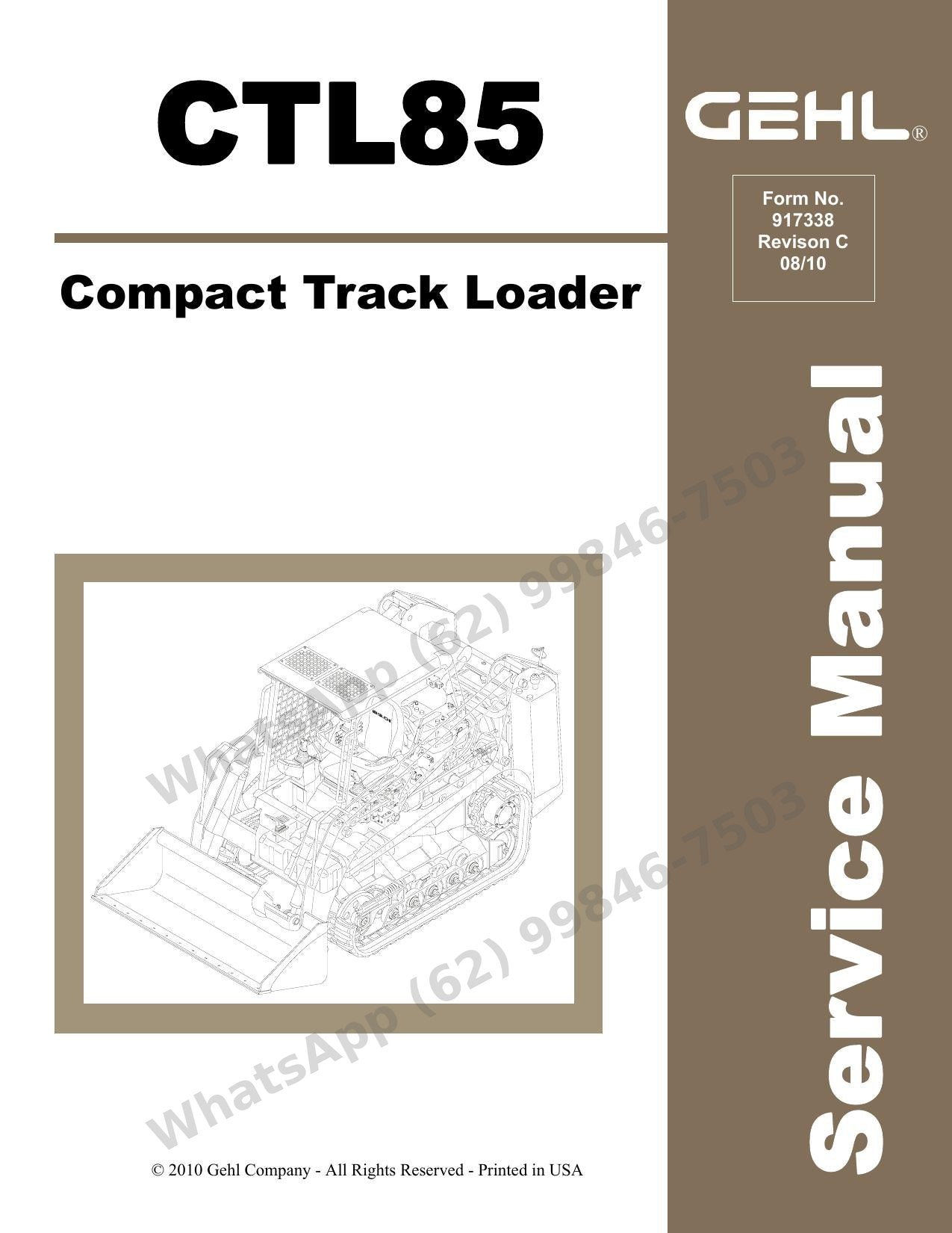 Manual de Serviço GEHL CTL85 Mini Carregadeira de Esteiras — diagnóstico sintoma-a-causa do HST, alta vazão e A/C