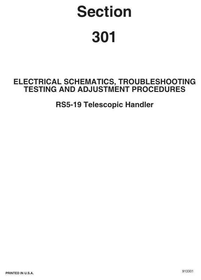 Manual de Serviço GEHL RS5-19 Manipulador Telescópico — da lança telescópica aos cilindros: reparo seção por seção — página interna 1