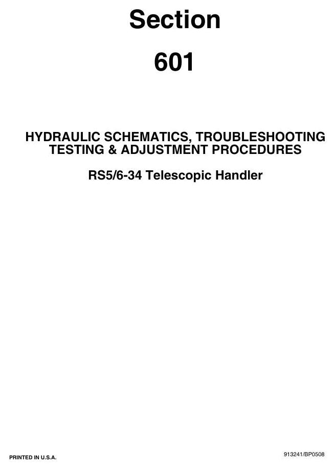 Manual de Serviço GEHL RS5-34 RS6-34 Manipulador Telescópico — da lança telescópica aos cilindros: reparo completo com esquemas — página interna 2
