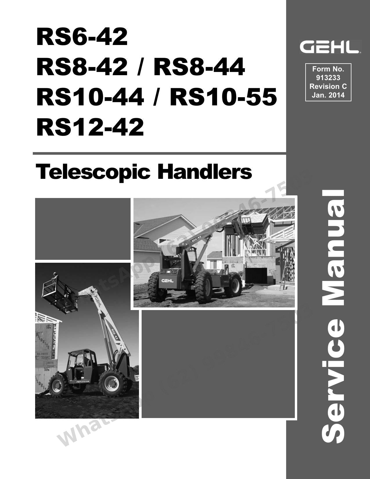 Manual de Serviço GEHL RS6-42 RS8-42 RS8-44 RS10-44 RS10-55 RS12-42 Manipulador Telescópico — lanças de 3 e 4 seções: correntes, roletes e cilindros sem mistério