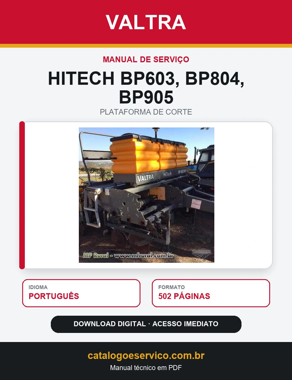 Manual de Serviço - Hitech Bp603, Bp804, Bp905 - 2020 - Plataforma