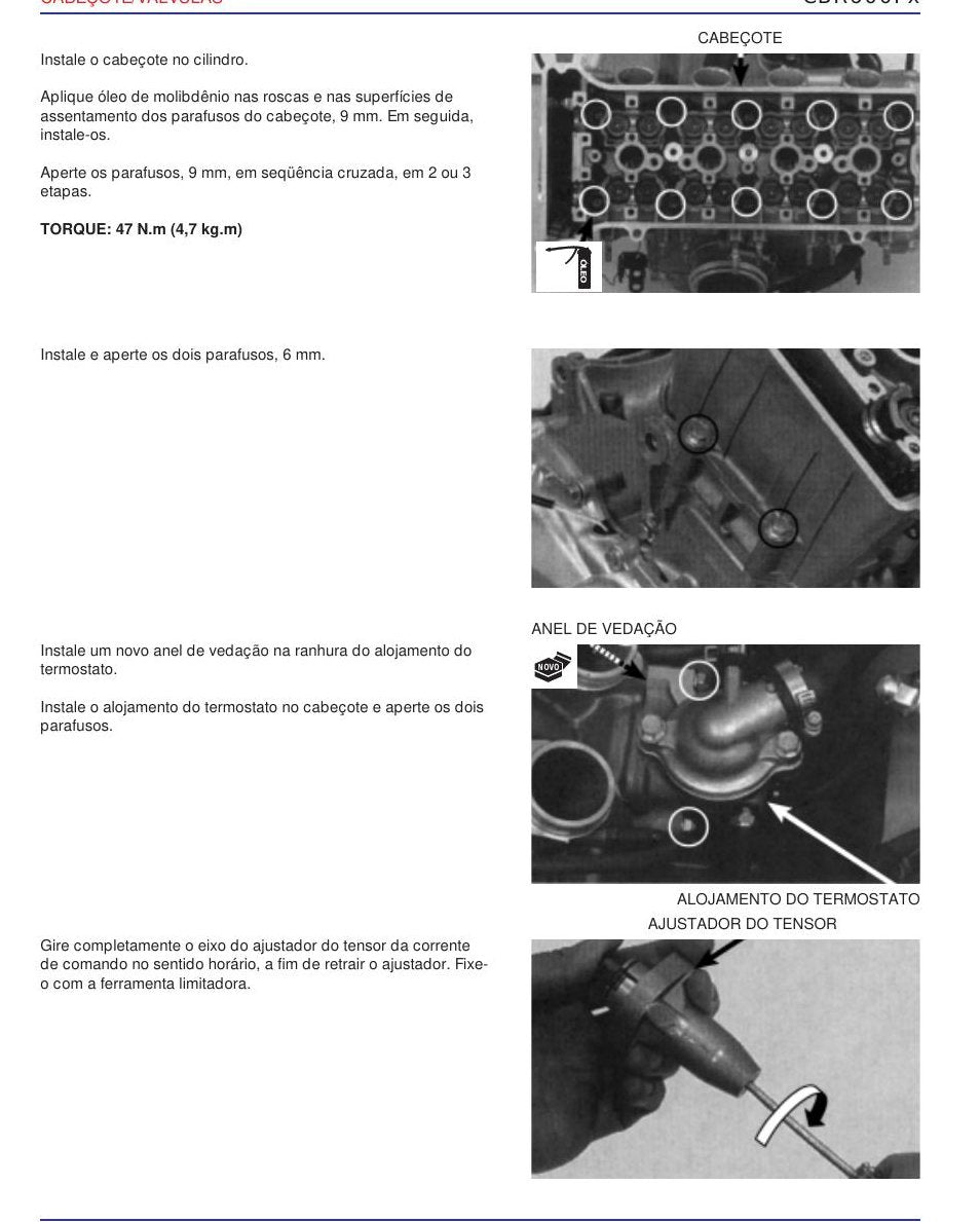 Manual de Serviço Honda CBR600F — Cabeçote à ignição, procedimentos passo a passo - print 1