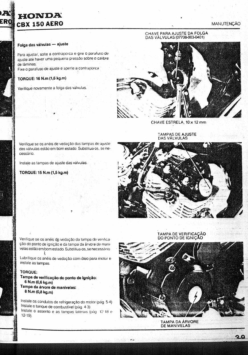 Manual De Serviço Honda Cbx 150 Aero - diagrama 2
