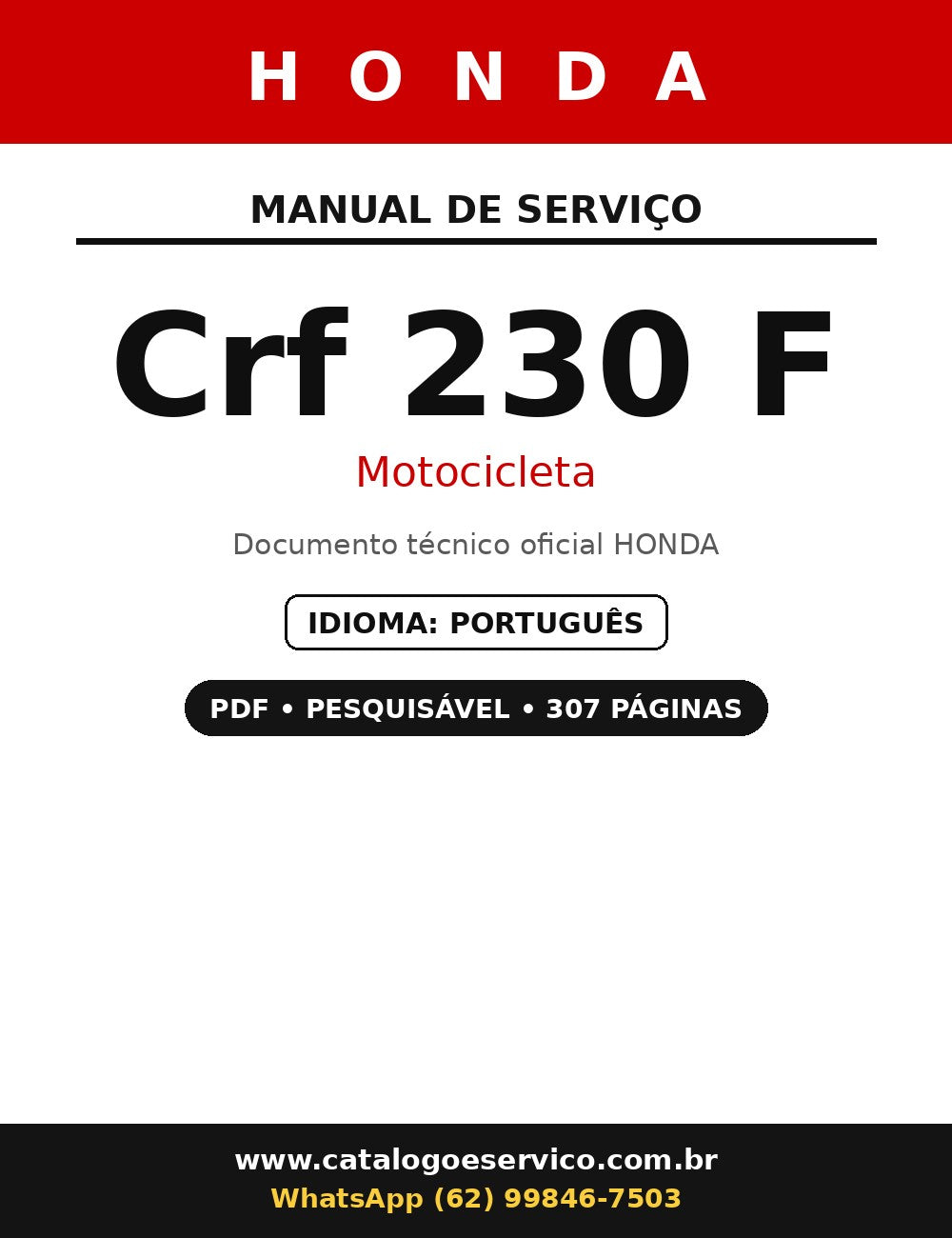 Manual De Serviço Honda Crf 230 F