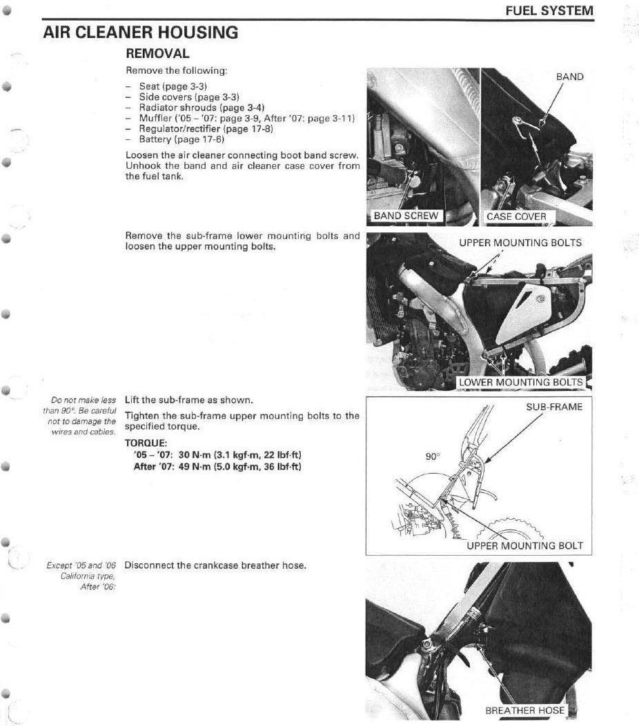 Manual De Serviço Honda Crf 450x - 2005 A 2012 - diagrama 2
