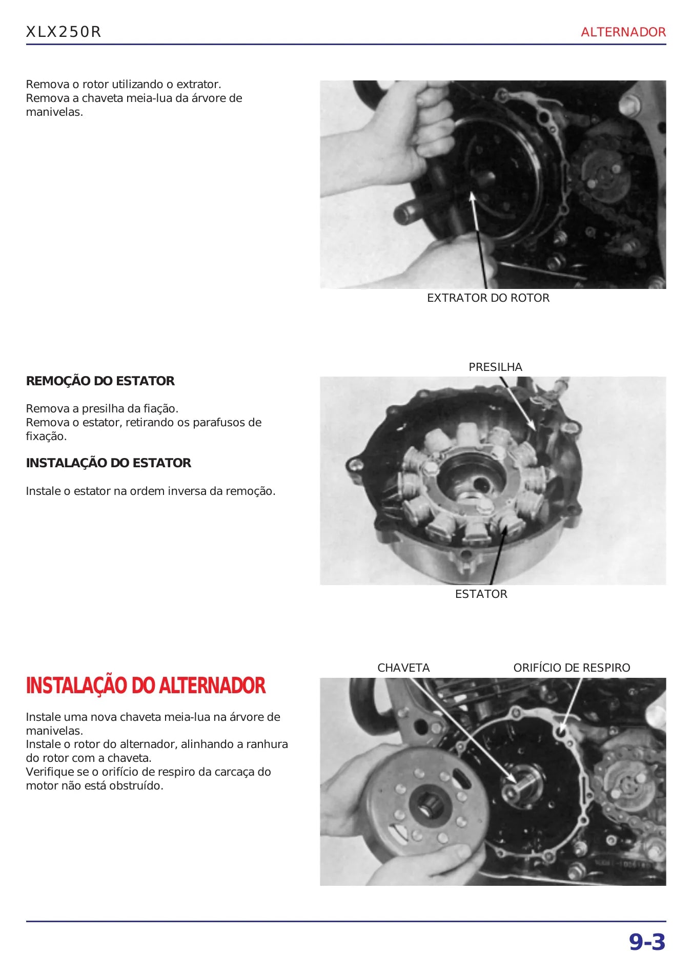 Manual De Serviço Honda Xlx250r — diagrama técnico (detalhe)