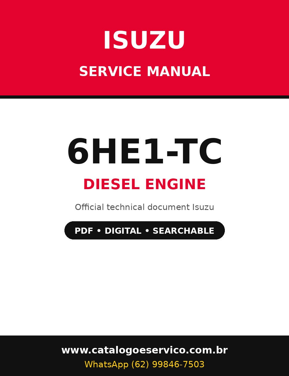 Manual de Serviço Isuzu 6HE1-TC - Motor Diesel (Inglês)