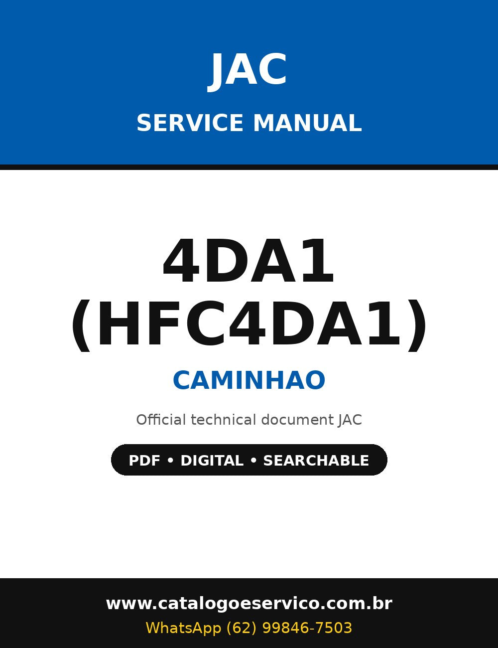 Manual de Serviço JAC 4DA1 (HFC4DA1) - Caminhao (Inglês)