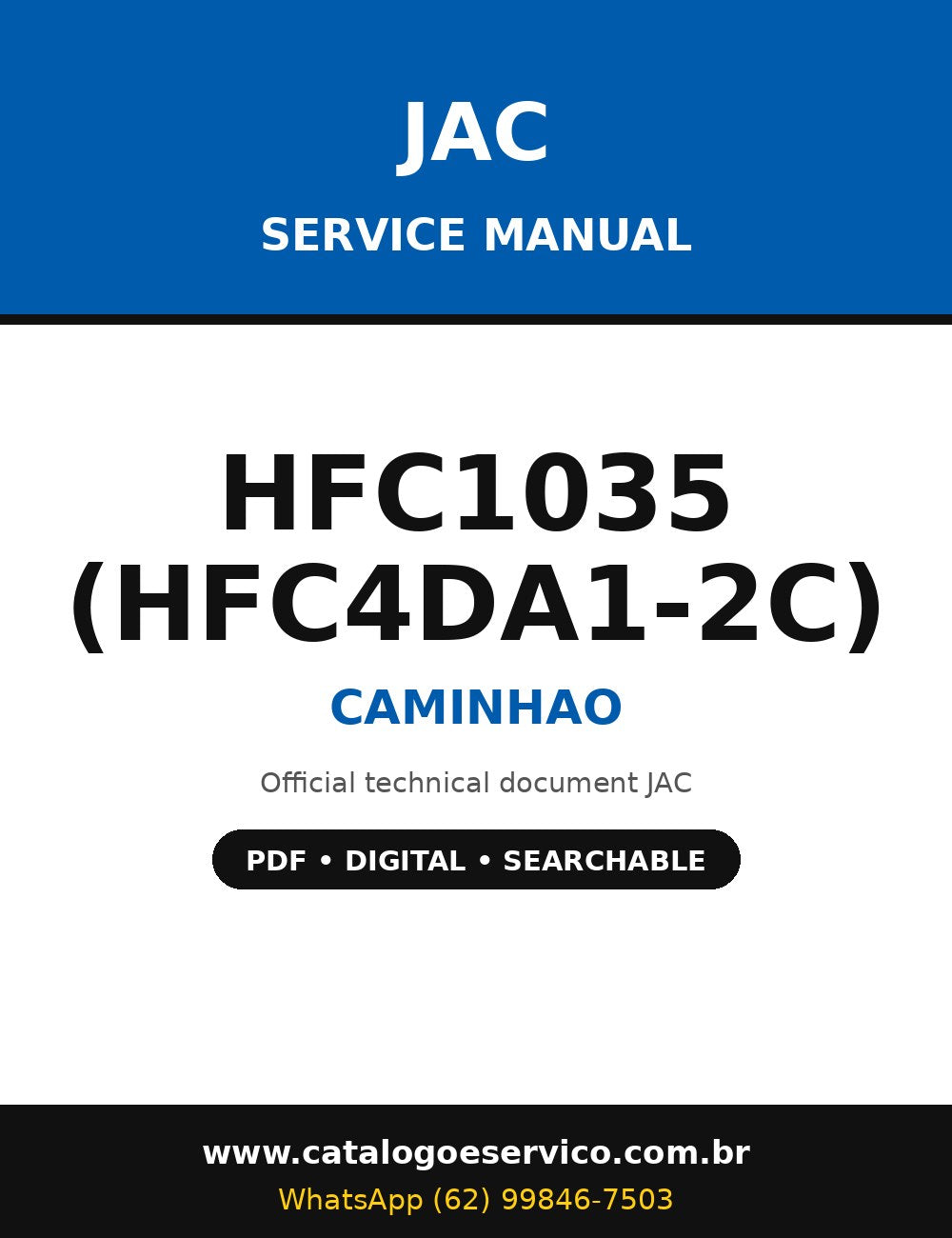 Manual de Serviço JAC HFC1035 (HFC4DA1-2C) - Caminhao (Inglês)