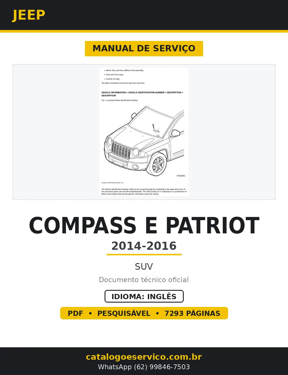 Manual de Serviço Jeep Compass e Patriot 2014-2016 — capa