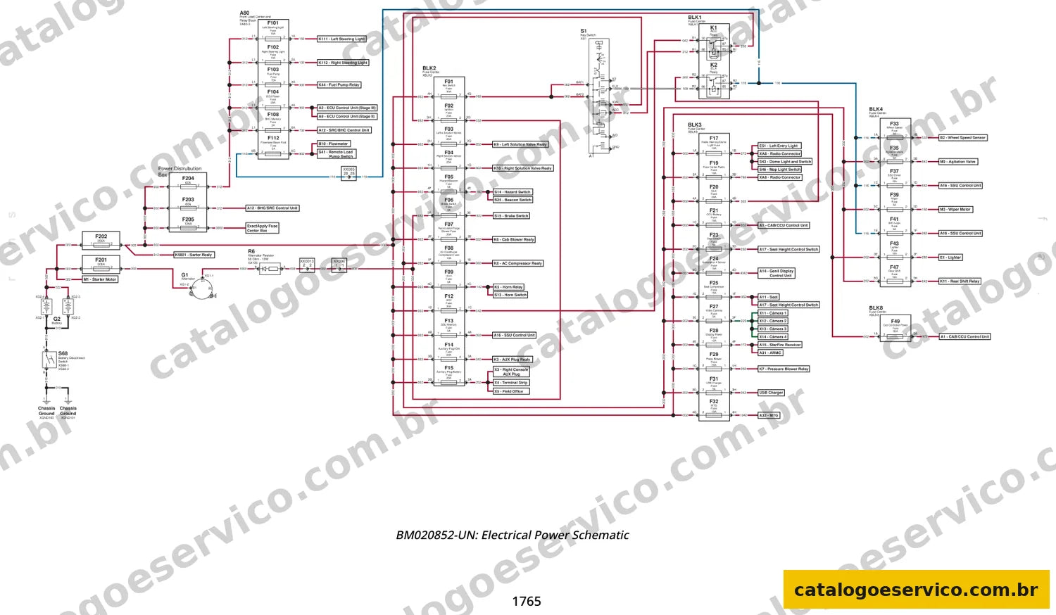 Esquema elétrico de distribuição de energia - John Deere M4030 M4040