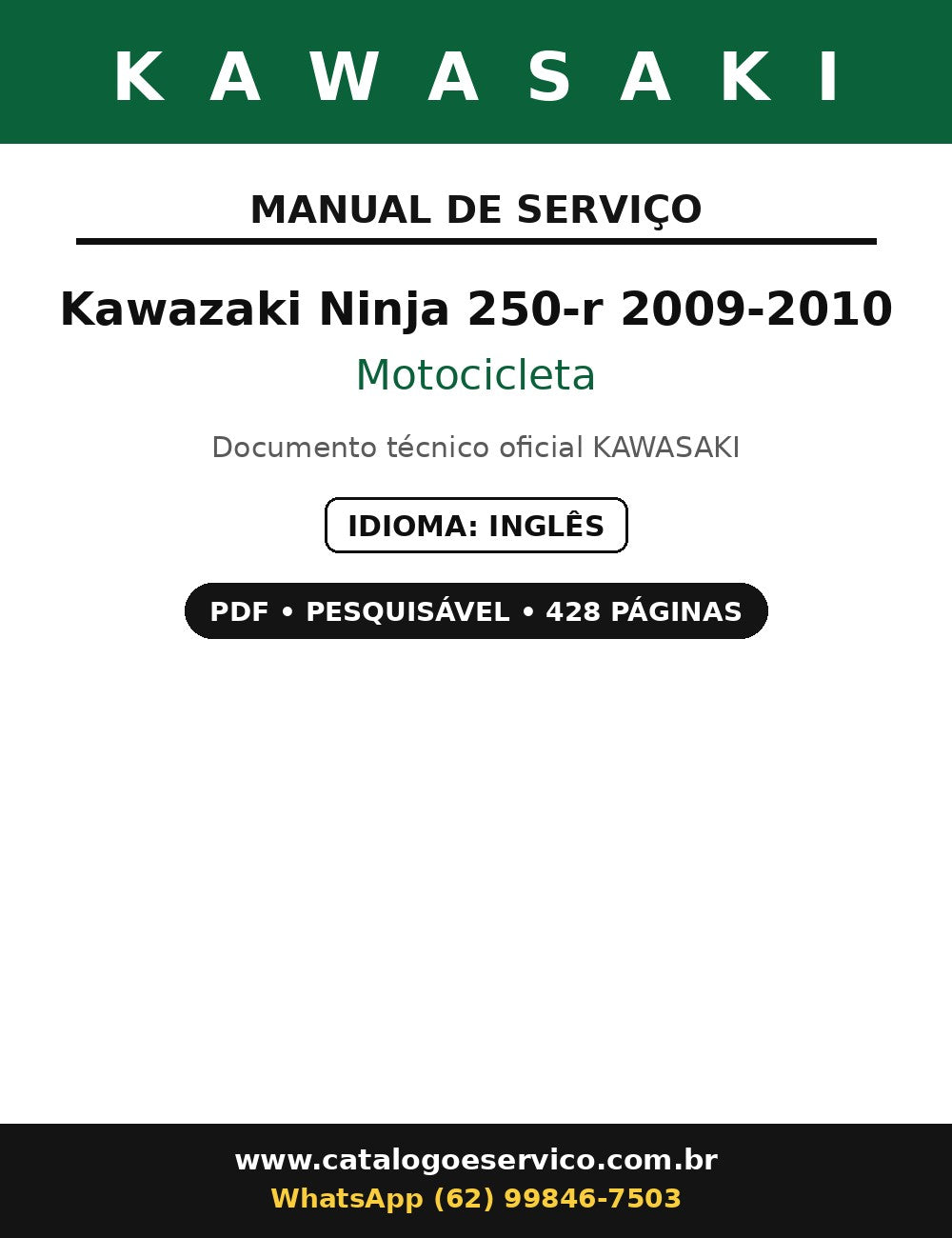 Manual De Serviço Kawazaki Ninja 250-r 2009-2010