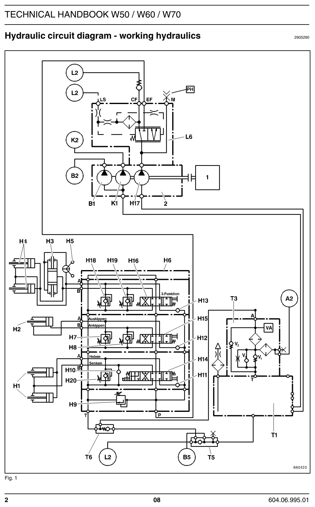Página interna do Manual de Oficina Fiat Kobelco W50/W60/W70 com ilustração de procedimento