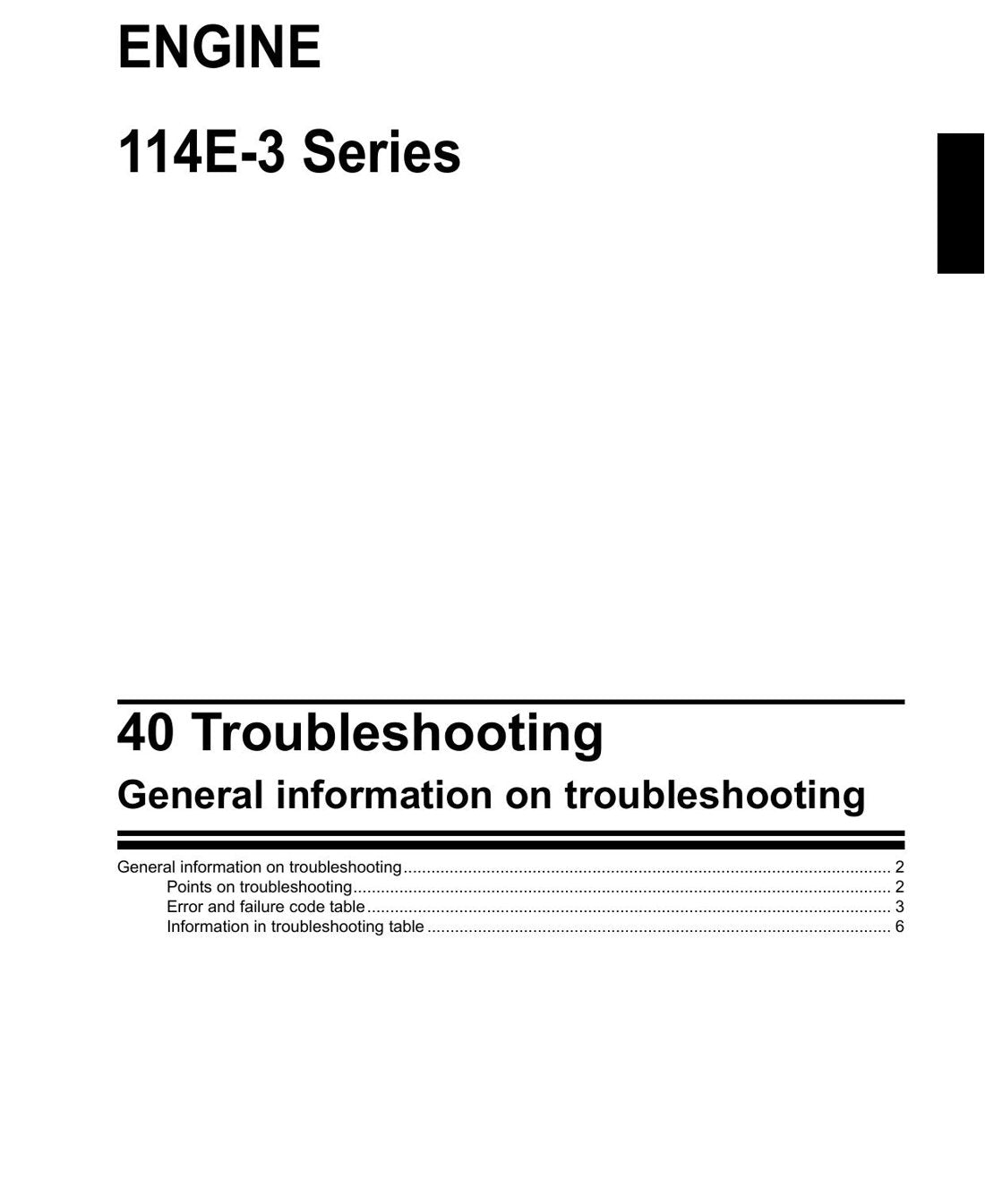 MANUAL DE SERVIÇO KOMATSU - 114E-3 SERIES - MOTOR - página 2
