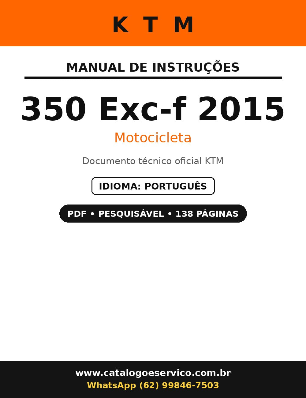 Manual De Serviço Ktm 350 Exc-f 2015