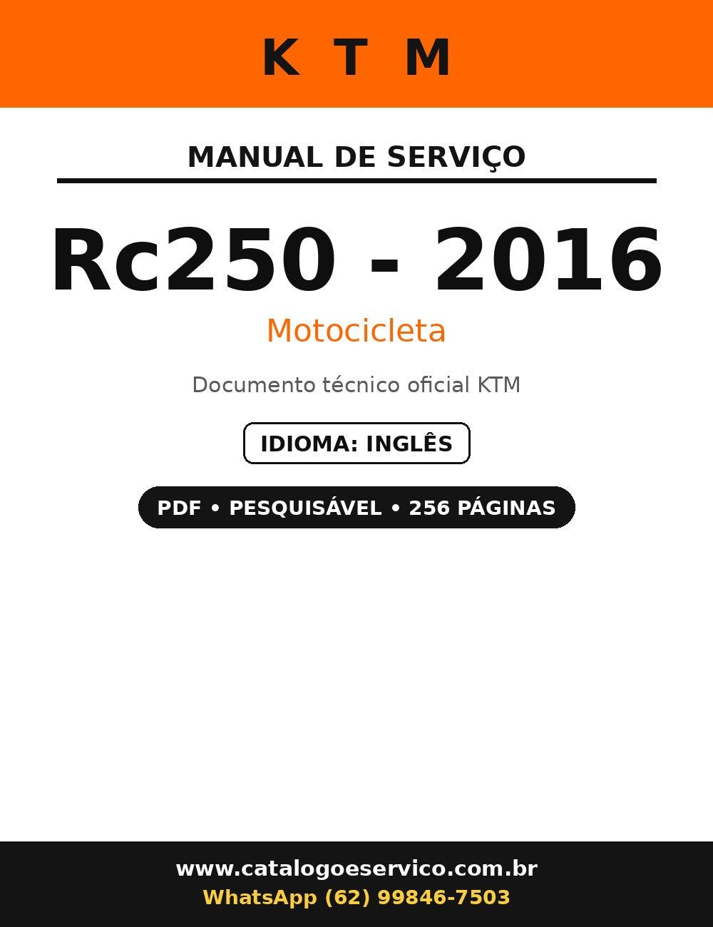 Manual De Serviço Ktm Rc250 - 2016