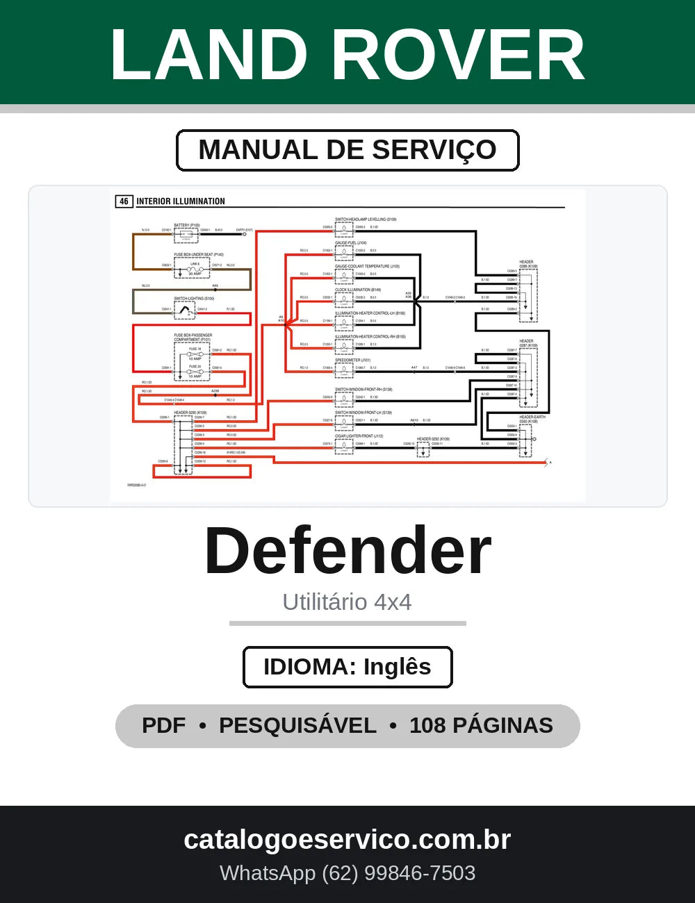 Diagramas Elétricos Land Rover Defender 300 Tdi Td5 — capa