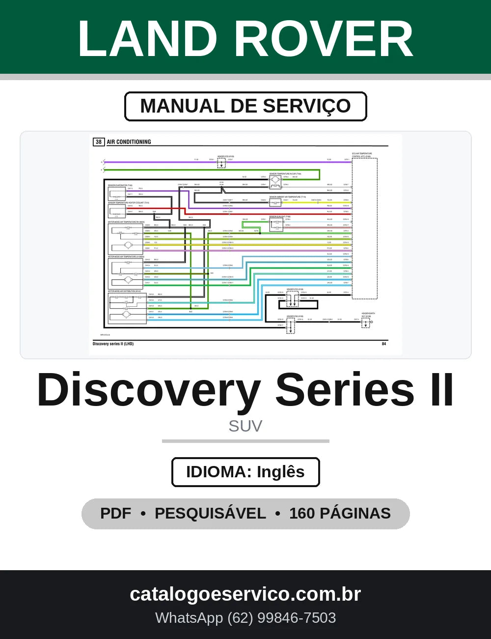 Diagramas Elétricos Land Rover Discovery II 2003 — capa