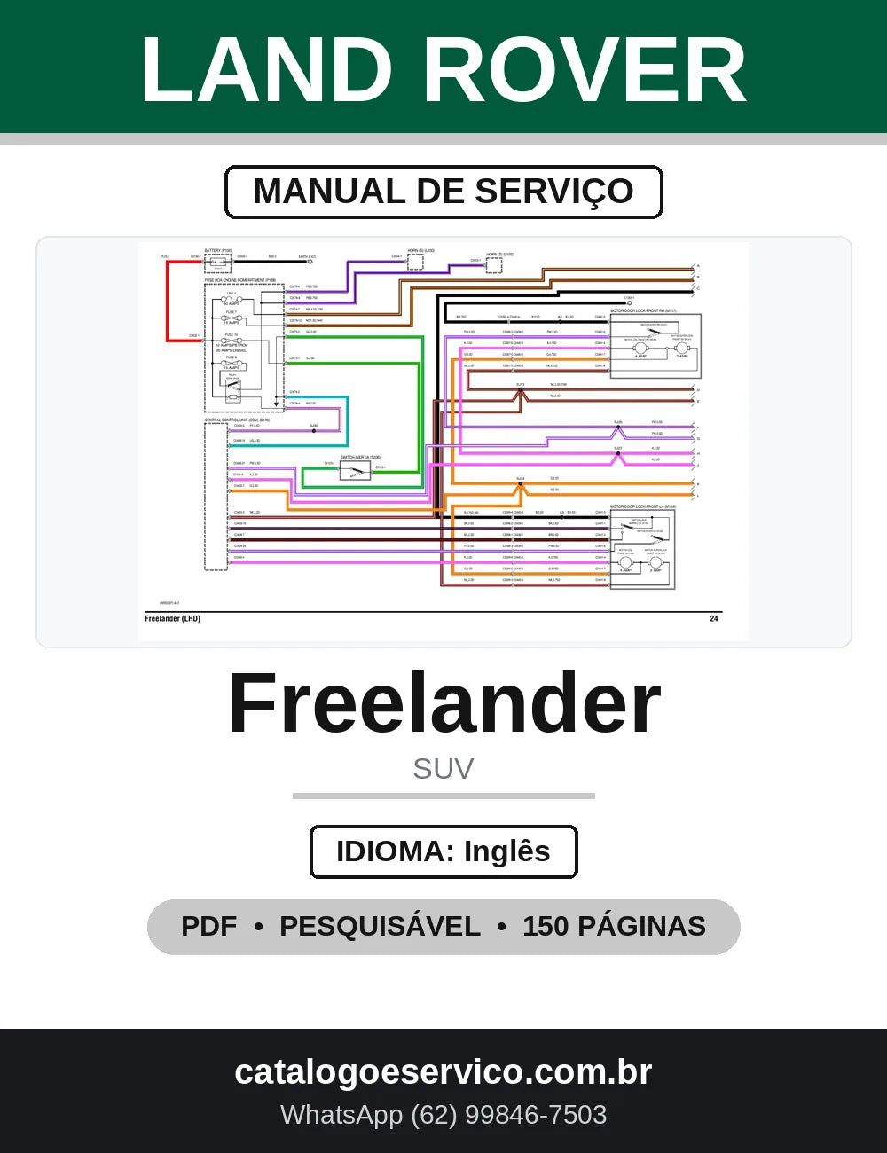 Diagramas Elétricos Land Rover Freelander 2004 KV6 Td4 — capa