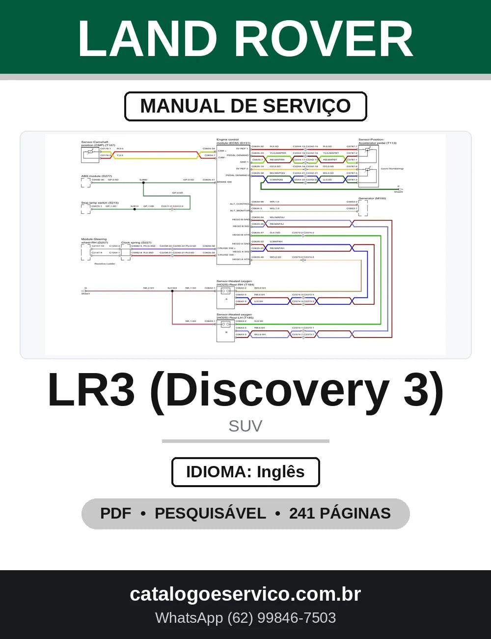 Diagrama Elétrico Land Rover LR3 Discovery 3 — capa