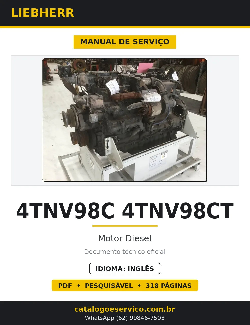 Manual de Serviço Liebherr 4TNV98C 4TNV98CT Motor Diesel — capa