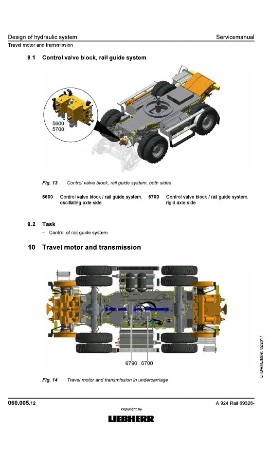Manual de Serviço Liebherr A924 Rail Litronic Escavadeira Hidráulica — segunda página interna do documento