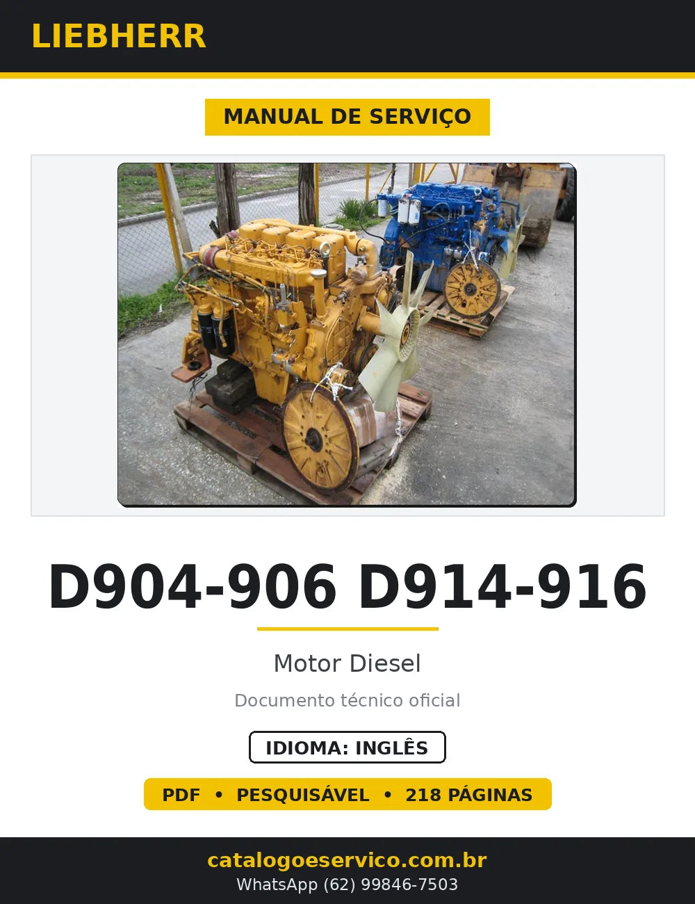 Manual de Serviço Liebherr D904-906 D914-916 Motor Diesel — capa