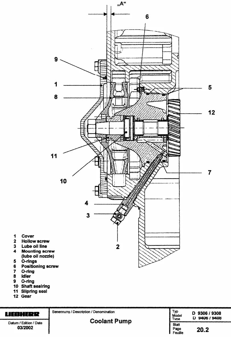 Manual de Serviço Liebherr D9306 D9308 Motor Diesel — segunda página interna do documento