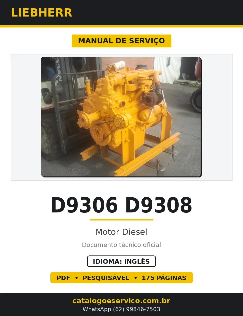 Manual de Serviço Liebherr D9306 D9308 Motor Diesel — capa