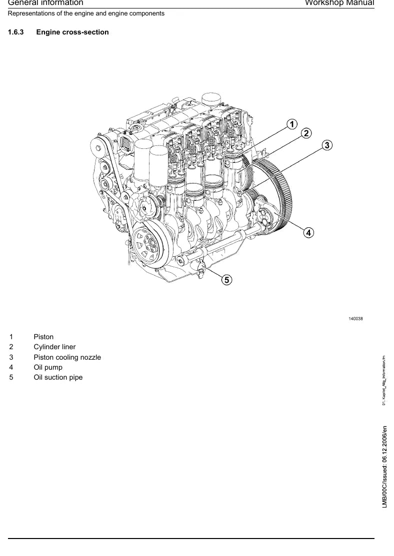 Manual de Oficina Liebherr D934 A6 D936 A6 Motor Diesel — página interna com diagrama técnico